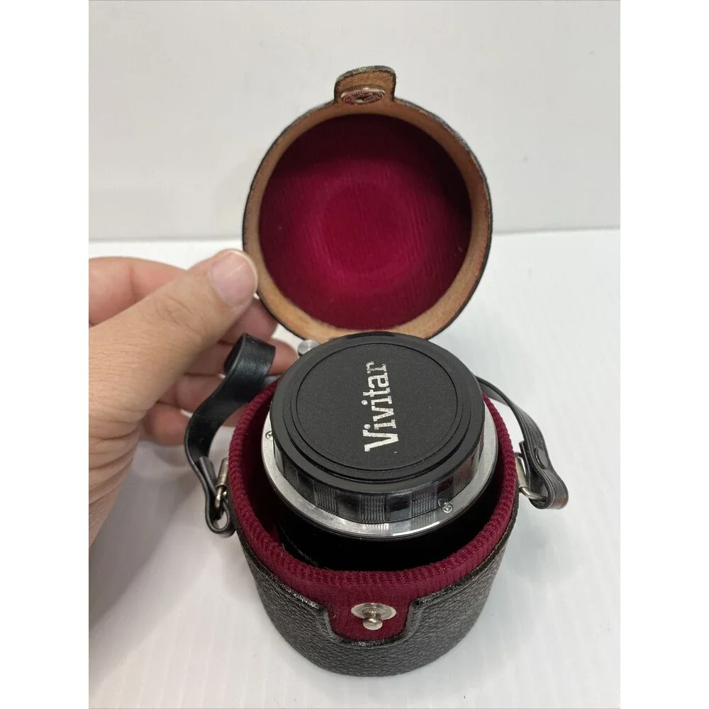 VINTAGE VIVITAR AUTOMATIC TELE CONVERTER 3x-7 w/CAPS & ORIG LEATHER CASE JAPAN